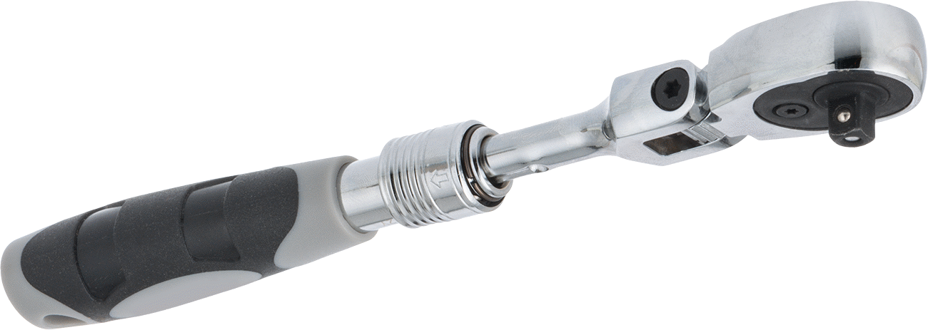 Hızlı Açma Esnek Başlıklı Cırcır Anahtarı, 1/4" Kare Tahrik, 6-3/4“ ila -8-3/4” Ayarlanabilir Toplam Uzunluk