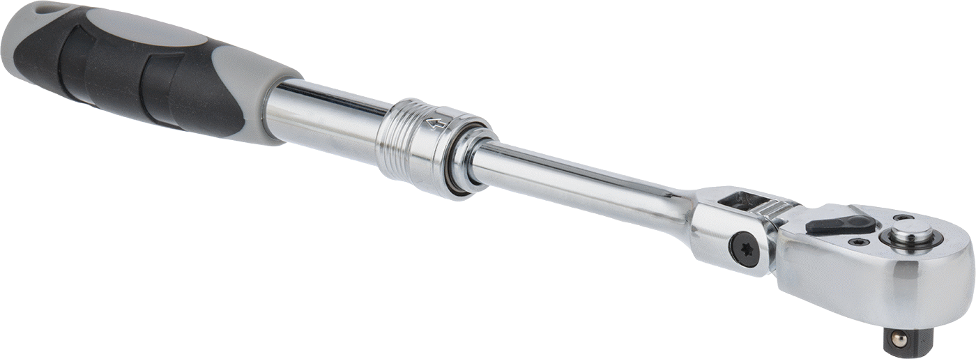 Hızlı Açma Esnek Başlıklı Cırcır Anahtarı, 3/8" Kare Tahrik, 9-1/2“ ila 13-1/2” Ayarlanabilir Toplam Uzunluk