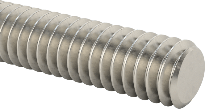 Süper Korozyon Dirençli 316 Paslanmaz Çelik Sol Dişli Çubuk, 1/4"-20 Diş Boyutu, 3 Fit Uzunluk