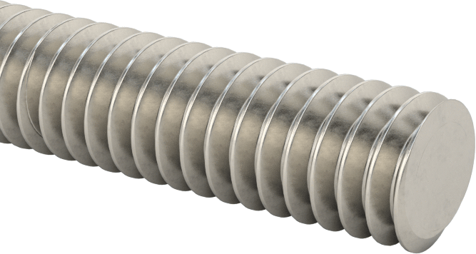 Süper Korozyon Dirençli 316 Paslanmaz Çelik Sol Dişli Çubuk, 1/4"-20 Diş Boyutu, 6 Fit Uzunluk