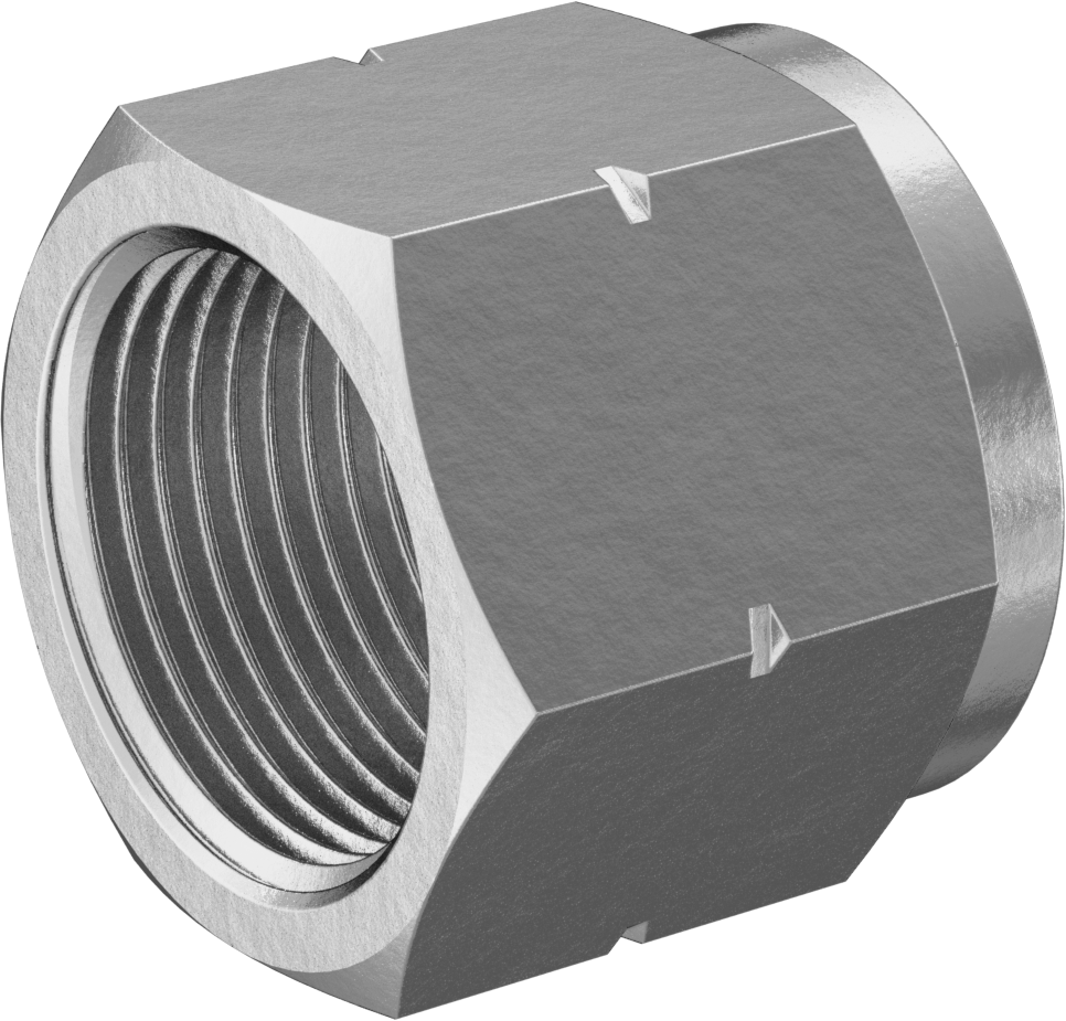 Dikenli Hortum Bağlantı Elemanları için Somun, Sıkıştırılmış Gaz için, Dişli, Pirinç, CGA 027, 1-1/4"-12 Boyut
