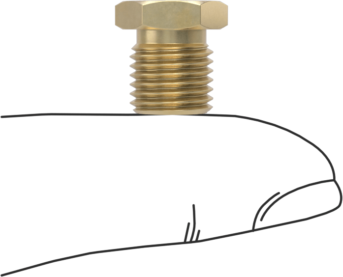 Dikenli Hortum Bağlantı Elemanları için Somun, Sıkıştırılmış Gaz için, Erkek, Pirinç, CGA 030, 3/8"-24 Boyut