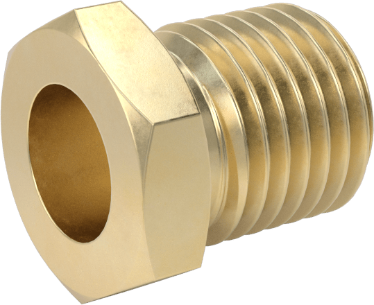 Dikenli Hortum Bağlantı Elemanları için Somun, Sıkıştırılmış Gaz için, Erkek, Pirinç, CGA 030, 3/8"-24 Boyut