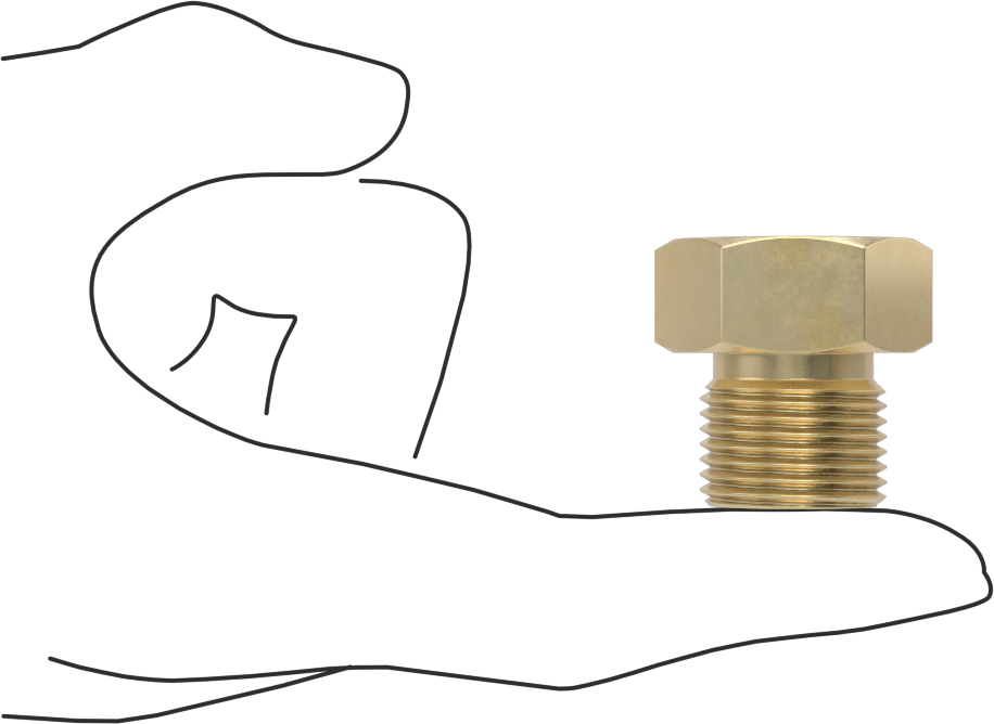 Dikenli Hortum Bağlantı Elemanları için Somun, Sıkıştırılmış Gaz için, Erkek, Pirinç, CGA 035, 7/8"-14 Boyut