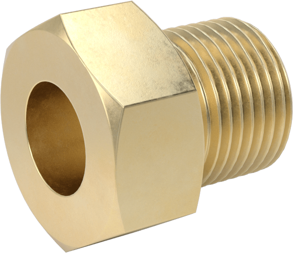 Dikenli Hortum Bağlantı Elemanları için Somun, Sıkıştırılmış Gaz için, Erkek, Pirinç, CGA 035, 7/8"-14 Boyut