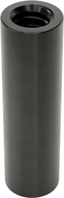 Siyah Oksit Çelik Yuvarlak Kaplin Somunu, 1/4"-20 Diş Boyutu, 1-1/4" Uzunluk