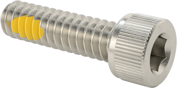 Süper Korozyona Dayanıklı 316 Paslanmaz Çelik Soket Başlı Vidalar, Diş Kilitleme, 6-32 Diş Boyutu, 1/2" Uzunluk