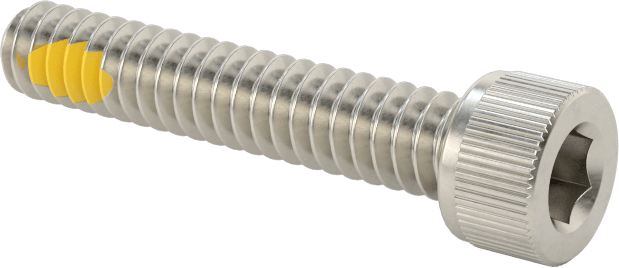 Süper Korozyona Dayanıklı 316 Paslanmaz Çelik Soket Başlı Vidalar, Diş Kilitleme, 6-32 Diş Boyutu, 3/4" Uzunluk