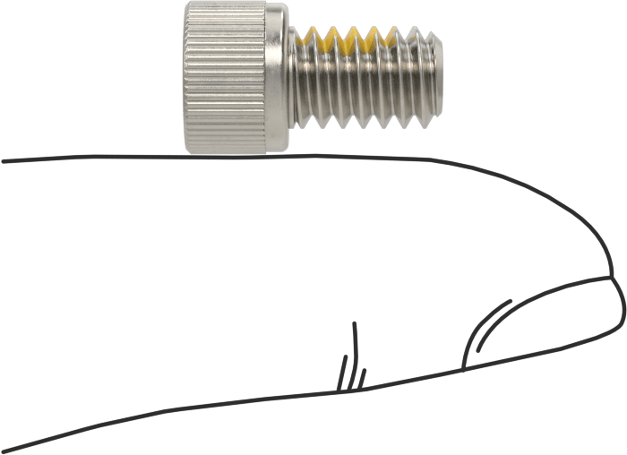 Süper Korozyona Dayanıklı 316 Paslanmaz Çelik Soket Başlı Vidalar, Diş Kilitleme, 1/4"-20 Diş Boyutu, 3/8" Uzunluk