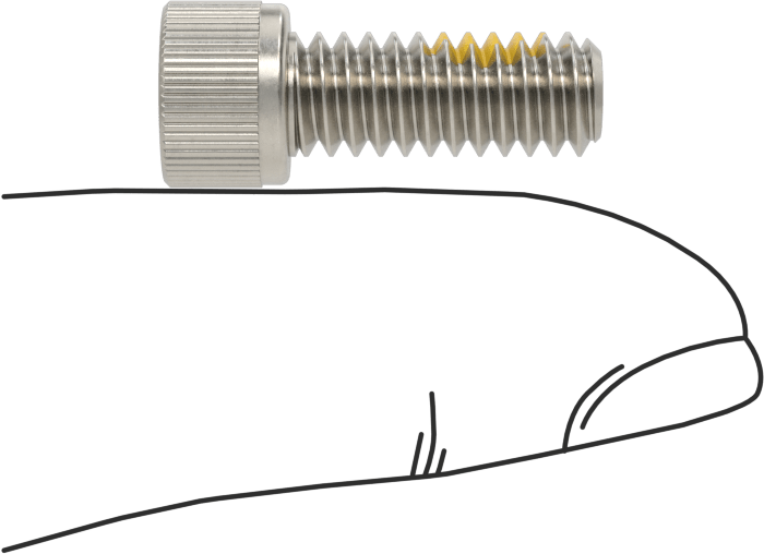Süper Korozyona Dayanıklı 316 Paslanmaz Çelik Soket Başlı Vidalar, Diş Kilitleme, 1/4"-20 Diş Boyutu, 5/8" Uzunluk