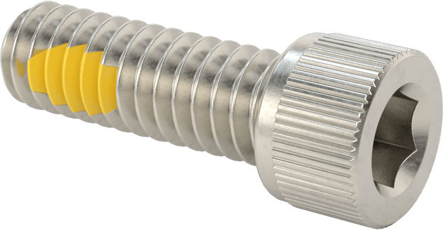 Süper Korozyona Dayanıklı 316 Paslanmaz Çelik Soket Başlı Vidalar, Diş Kilitleme, 1/4"-20 Diş Boyutu, 3/4" Uzunluk
