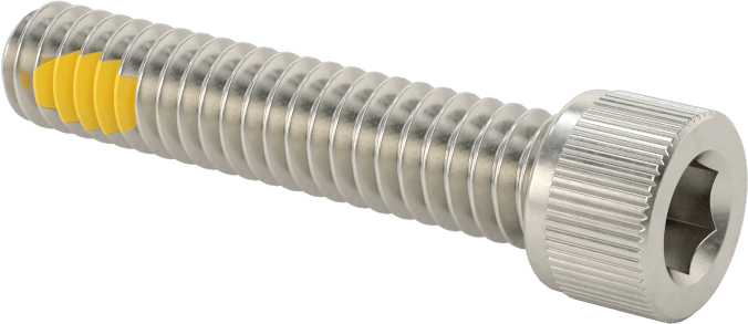 Süper Korozyona Dayanıklı 316 Paslanmaz Çelik Soket Başlı Vidalar, Diş Kilitleme, 1/4"-20 Diş Boyutu, 1-1/4" Uzunluk