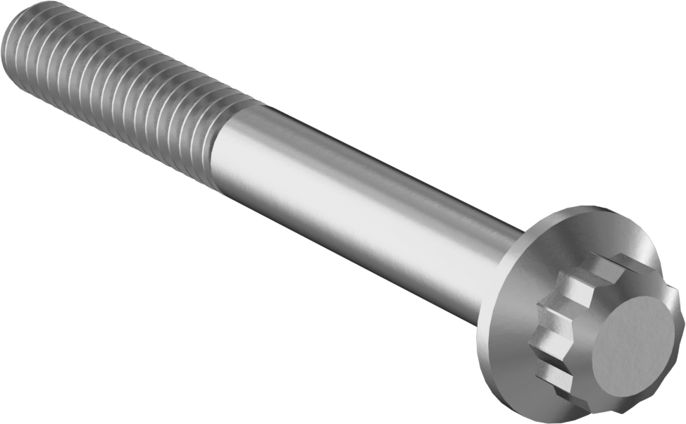 Paslanmaz Çelik 12 Uçlu Vida, 1/4"-20 Diş Boyutu, 2-1/4" Uzunluk