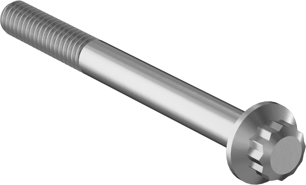 Paslanmaz Çelik 12 Uçlu Vida, 1/4"-20 Diş Boyutu, 2-3/4" Uzunluk