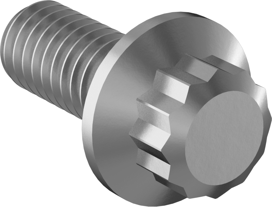 Paslanmaz Çelik 12 Uçlu Vida, 5/16"-18 Diş Boyutu, 3/4" Uzunluk