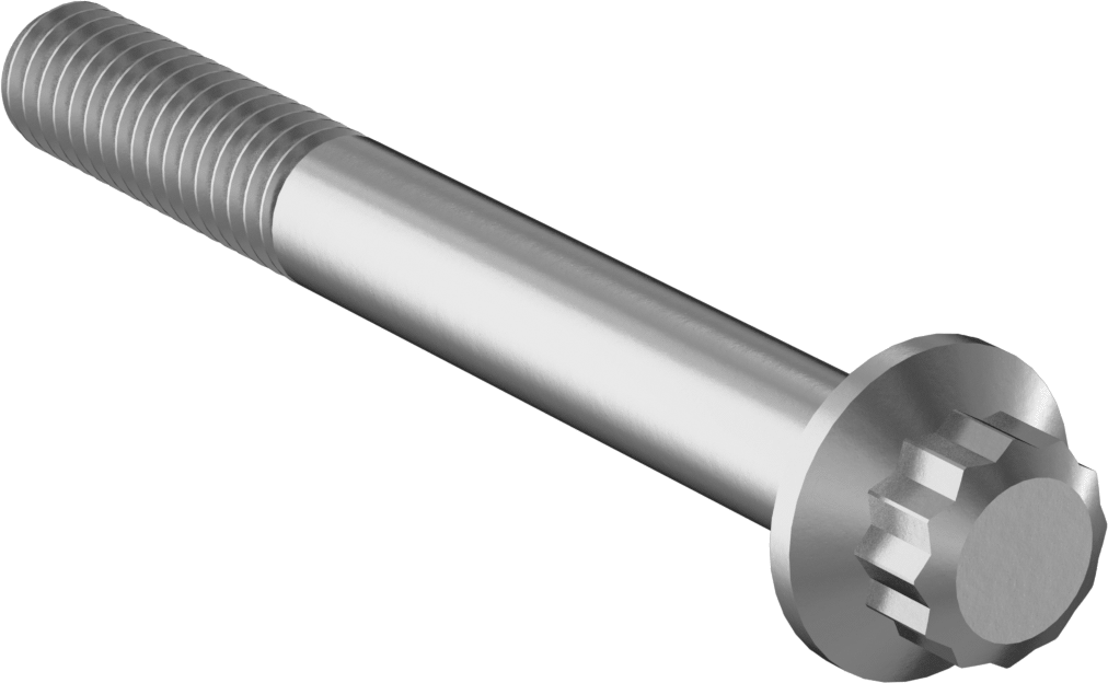 Paslanmaz Çelik 12 Uçlu Vida, 5/16"-18 Diş Boyutu, 2-3/4" Uzunluk