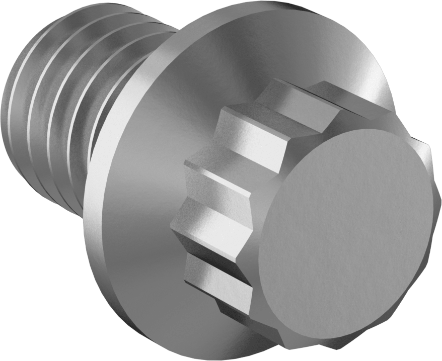 Paslanmaz Çelik 12 Uçlu Vida, 3/8"-16 Diş Boyutu, 1/2" Uzunluk