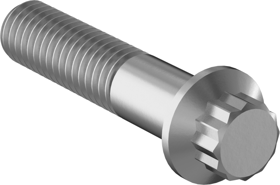 Paslanmaz Çelik 12 Uçlu Vida, 3/8"-16 Diş Boyutu, 1-3/4" Uzunluk