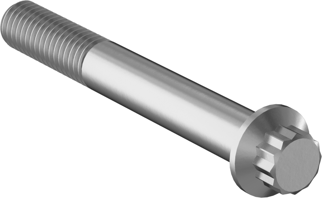 Paslanmaz Çelik 12 Uçlu Vida, 3/8"-16 Diş Boyutu, 3" Uzunluk