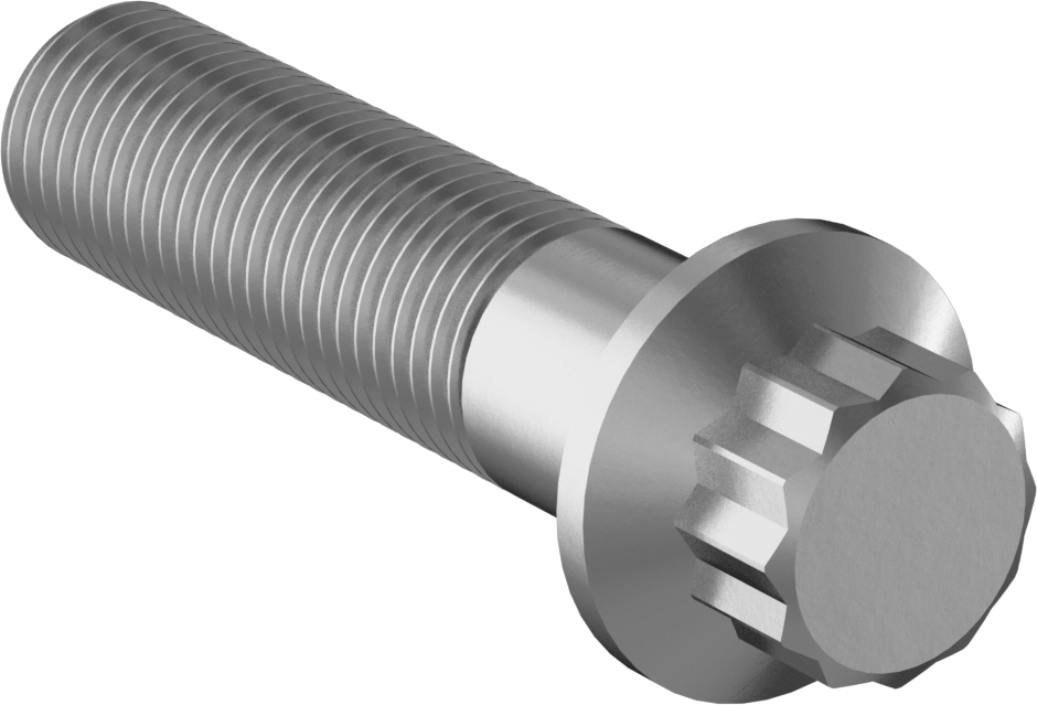 Paslanmaz Çelik 12 Uçlu Vida, 3/8"-24 Diş Boyutu, 1-1/2" Uzunluk
