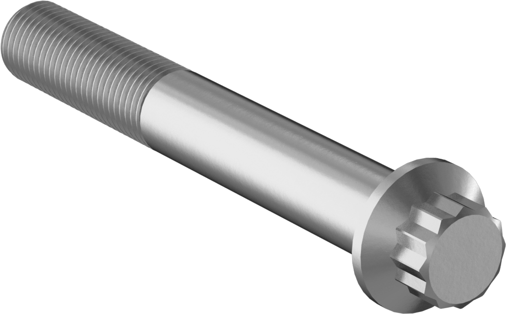Paslanmaz Çelik 12 Uçlu Vida, 3/8"-24 Diş Boyutu, 2-3/4" Uzunluk