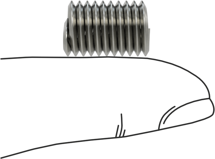 Helisel Ek Parça, Nitronic 60 Paslanmaz Çelik, 5/16"-18 Diş Boyutu, 5/8" Takılı Uzunluk