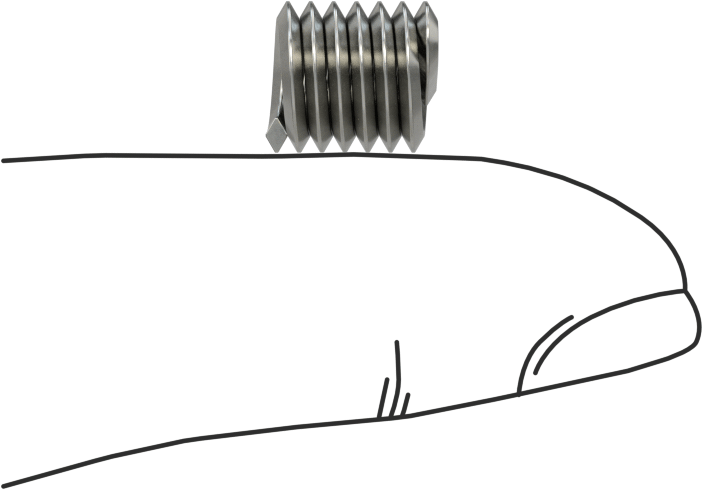 Helisel Ek Parça, Nitronic 60 Paslanmaz Çelik, Vida Kilidi, 1/4"-20 Diş Boyutu, 0,375 inç Uzunluk