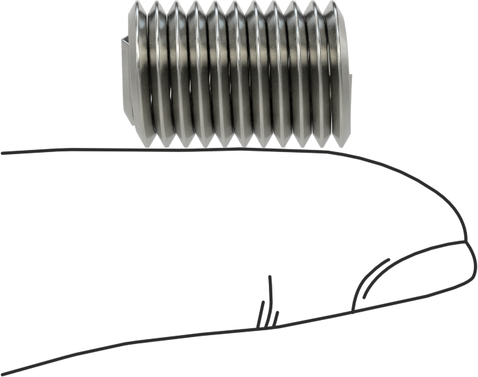 Helisel Ek Parça, Parçacık İçermeyen Ortamlar için, Paslanmaz Çelik, 3/8"-16, 3/4" Uzunluk