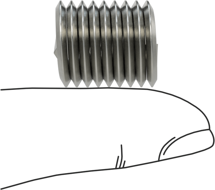 Helisel Ek Parça, Parçacık İçermeyen Ortamlar için, Paslanmaz Çelik, 1/2"-13, 3/4" Uzunluk