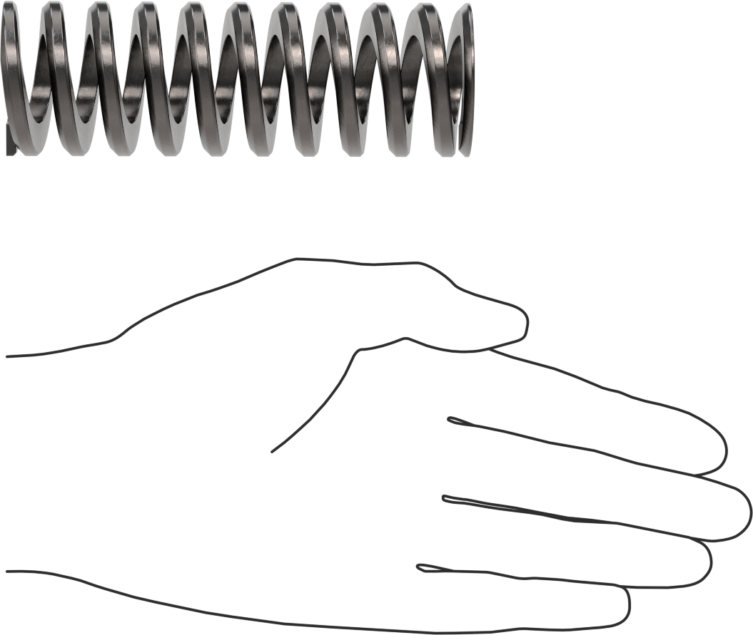 Yaylı Çelik Kalıp Yayı, 1-1/2" Delik Çapı, 4,5 inç Uzunluk