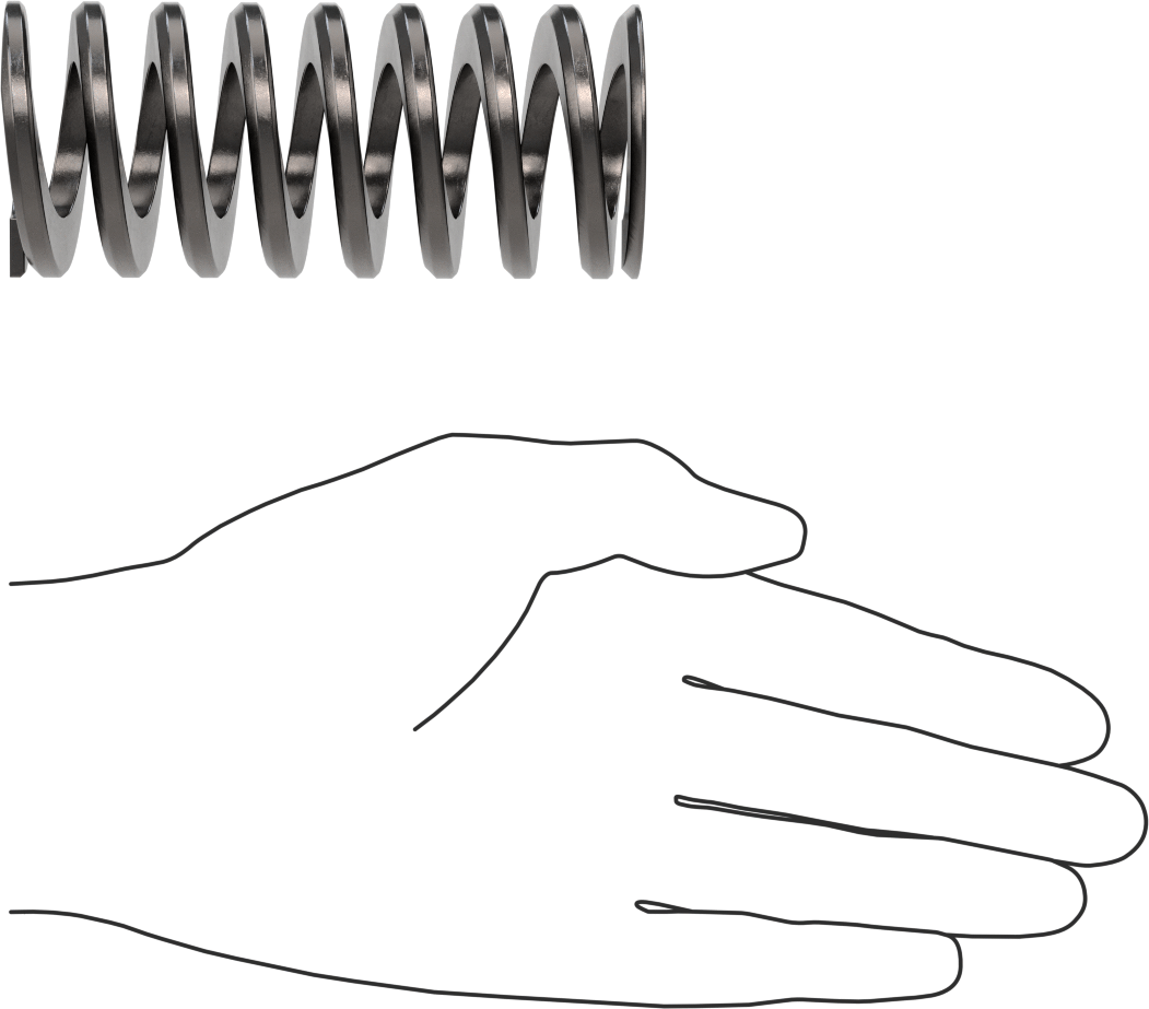 Yaylı Çelik Kalıp Yayı, 1-3/4" delik çapı için, 4" Uzunluk