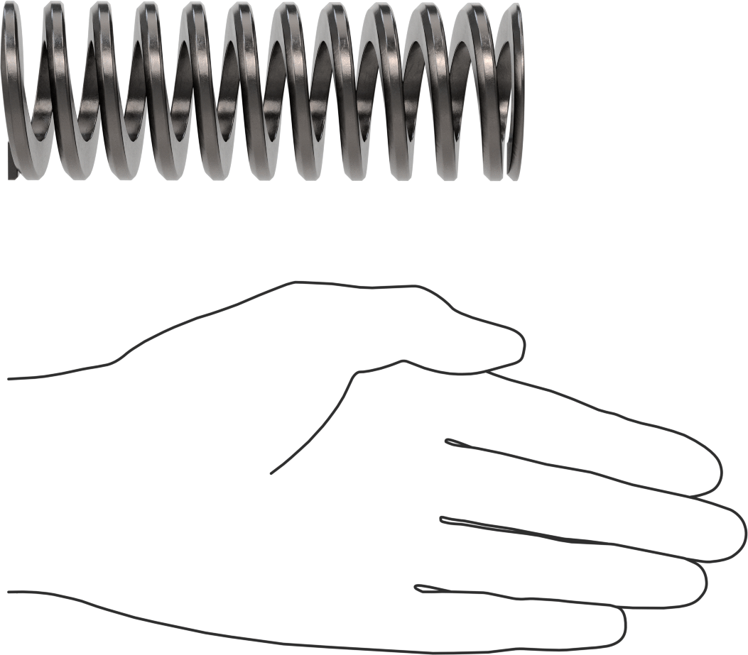 Yaylı Çelik Kalıp Yayı, 1-3/4" delik çapı için, 5 inç Uzunluk