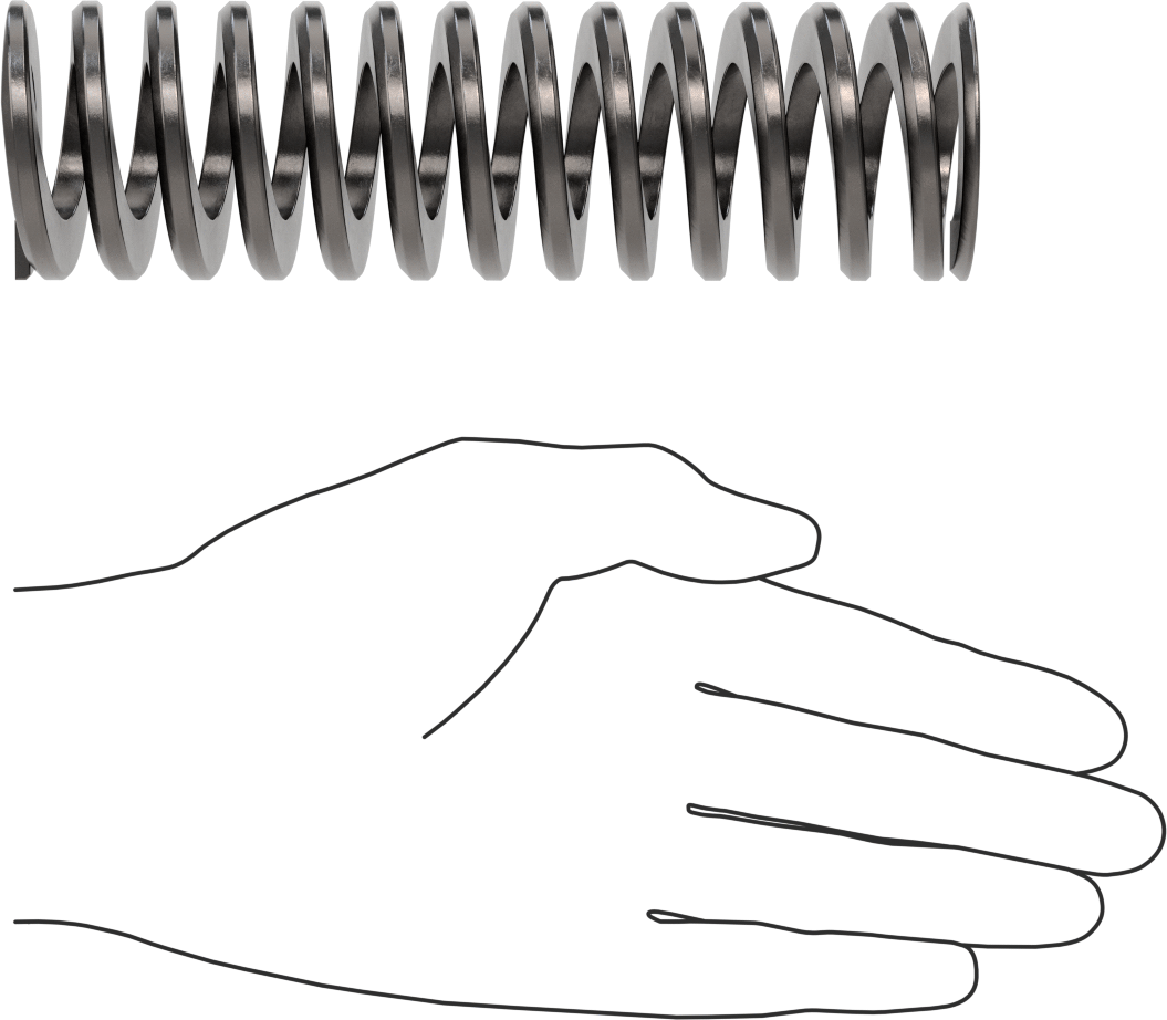 Yaylı Çelik Kalıp Yayı, 1-3/4" delik çapı için, 6 inç Uzunluk