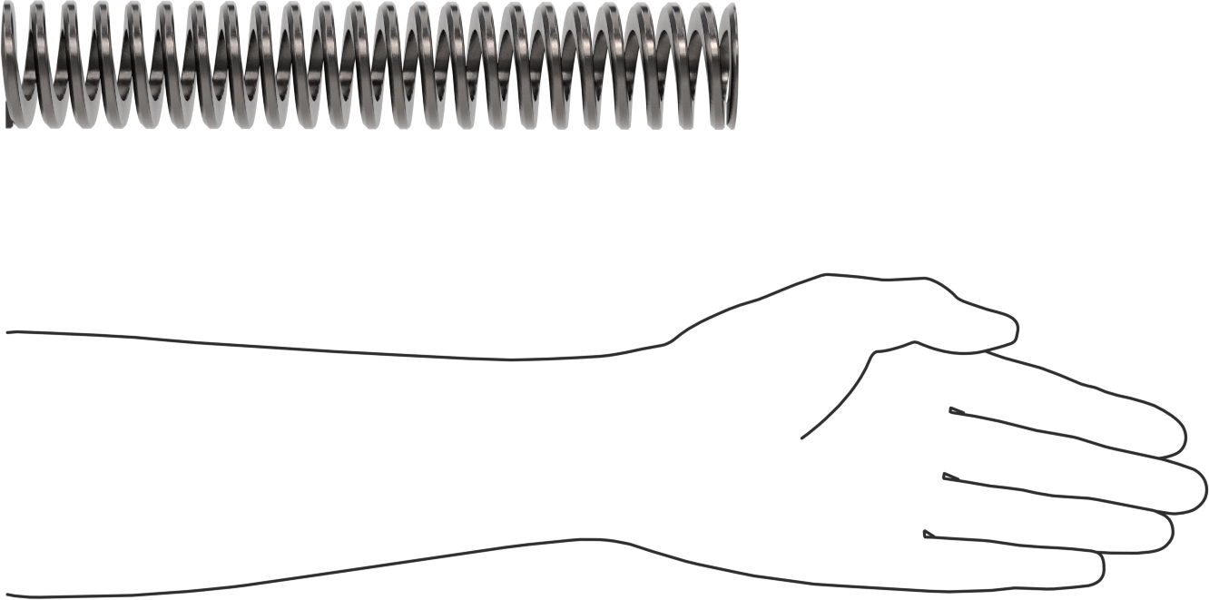 Yaylı Çelik Kalıp Yayı, 1-3/4" delik çapı için, 10" Uzunluk