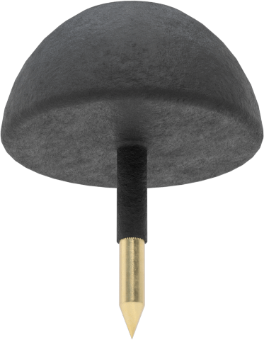 SBR Kauçuk Çivili Tamponlar, Düz Üstlü, 1/2" OD
