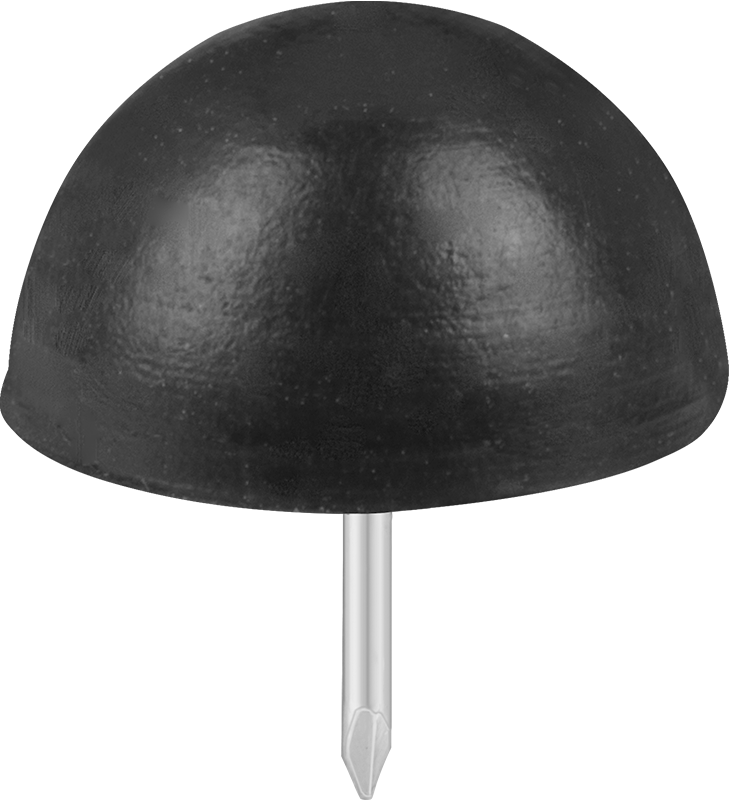SBR Kauçuk Çivili Tamponlar, Yuvarlak Üstlü, 3/8" OD