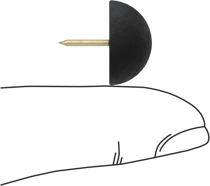 SBR Kauçuk Çivili Tamponlar, Yuvarlak Üstlü, 5/8" OD