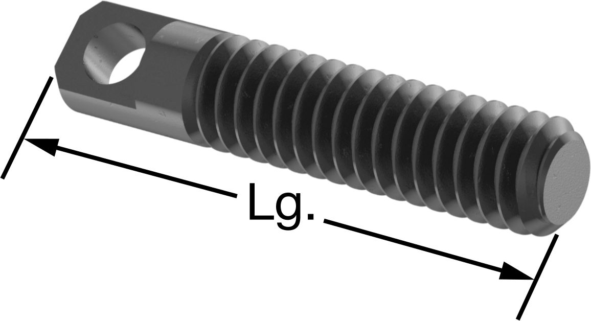 Uzatma Yayı Saplama Ankrajı, 3/8"-16 Diş Boyutu, 0,22" Delik Çapı