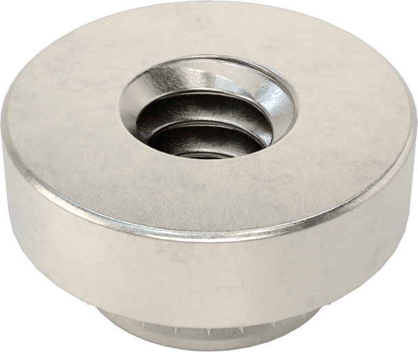 18-8 Paslanmaz Çelik Sac Metal için Presle Takılan Somun, 3-48 Diş Boyutu, 0,056" Minimum Panel Kalınlığı için