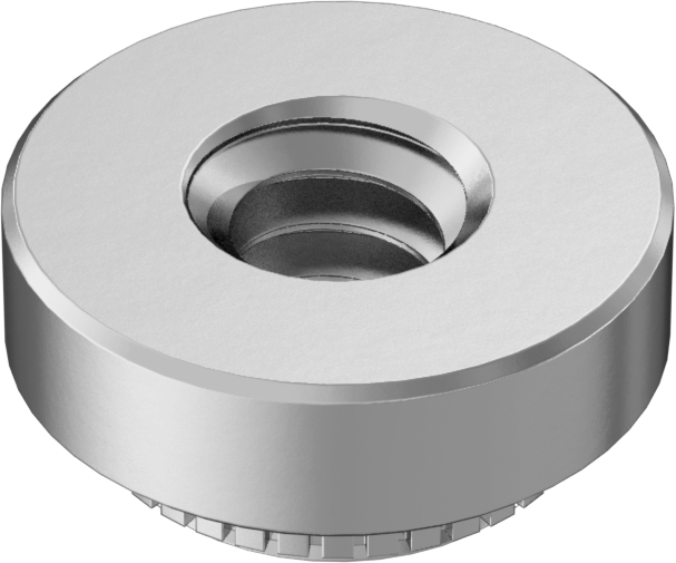 18-8 Paslanmaz Çelik Sac Metal için Presle Takılan Somun, 4-40 Diş Boyutu, 0,04" Minimum Panel Kalınlığı için