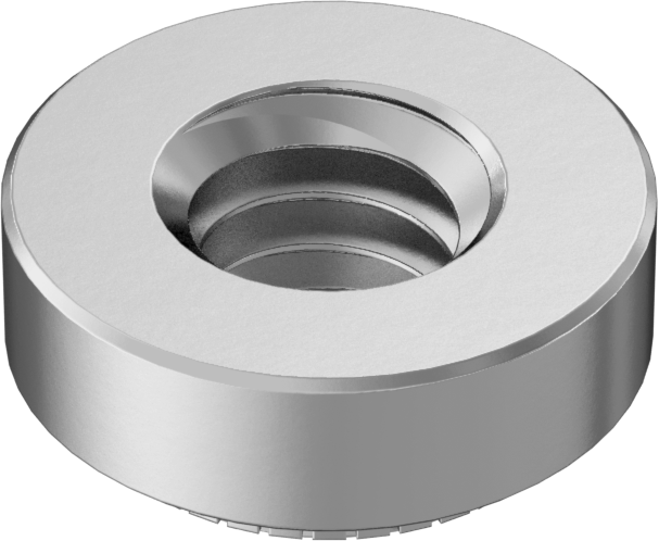 18-8 Paslanmaz Çelik Sac Metal için Presle Takılan Somun, 8-32 Diş Boyutu, 0,04" Minimum Panel Kalınlığı için