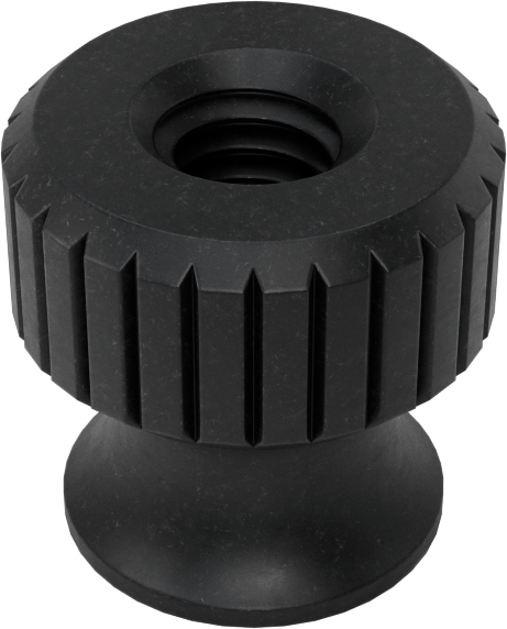 18-8 Paslanmaz Çelik Flanşlı Tırtıllı Başlı Parmak Somunu, Siyah Oksit, M2,5 x 0,45 mm Diş Boyutu, 6 mm Baş Çapı