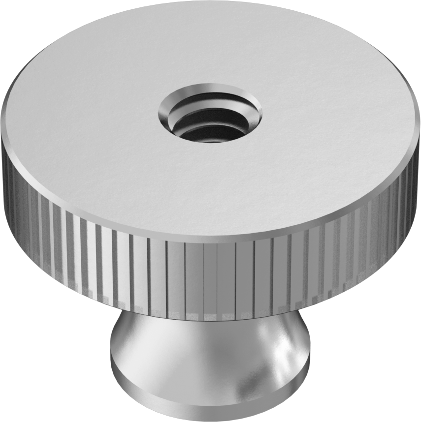 18-8 Paslanmaz Çelik Flanşlı Tırtıllı Başlı Parmak Somunu, M2 x 0,4 mm Diş Boyutu, 8 mm Baş Çapı
