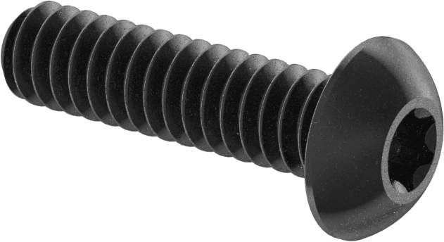 Siyah Oksit Alaşımlı Çelik Düğme Başlı Torx Vidaları, 10-24 Diş, 3/4" Uzunluk