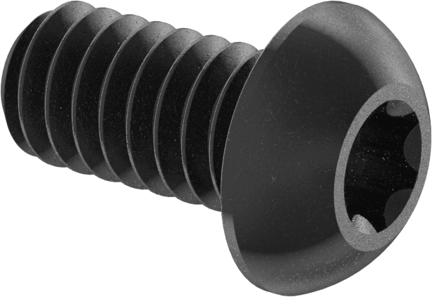 Siyah Oksit Alaşımlı Çelik Düğme Başlı Torx Vidaları, 1/4"-20 Diş, 1/2" Uzunluk