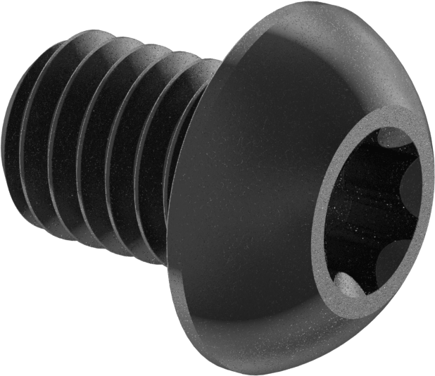 Siyah Oksit Alaşımlı Çelik Düğme Başlı Torx Vidaları, 3/8"-16 Diş, 1/2" Uzunluk