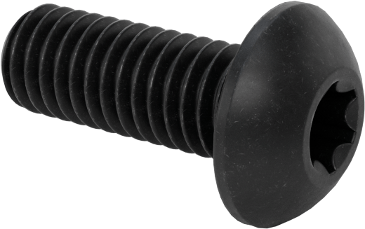Siyah Oksit Alaşımlı Çelik Düğme Başlı Torx Vidaları, M3 x 0,50 mm Diş, 8 mm Uzunluk