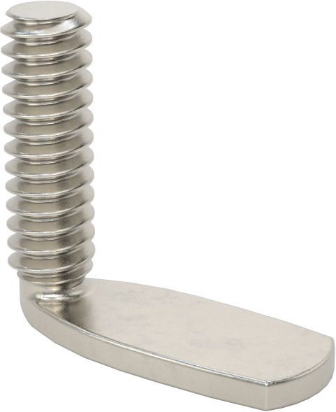 18-8 Paslanmaz Çelik Dik Açı Kaynak Saplamaları, 6-32 Diş, 1/2" Uzunluk