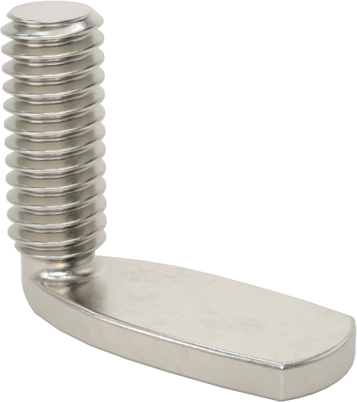 18-8 Paslanmaz Çelik Dik Açı Kaynak Saplamaları, 8-32 Diş, 1/2" Uzunluk