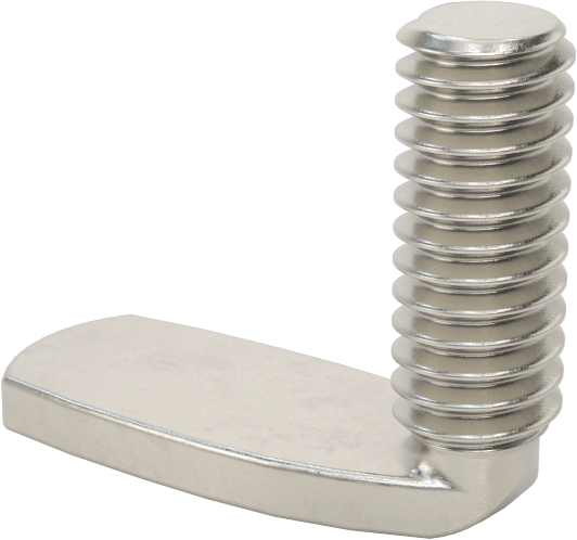 18-8 Paslanmaz Çelik Dik Açı Kaynak Saplamaları, 8-32 Diş, 1/2" Uzunluk